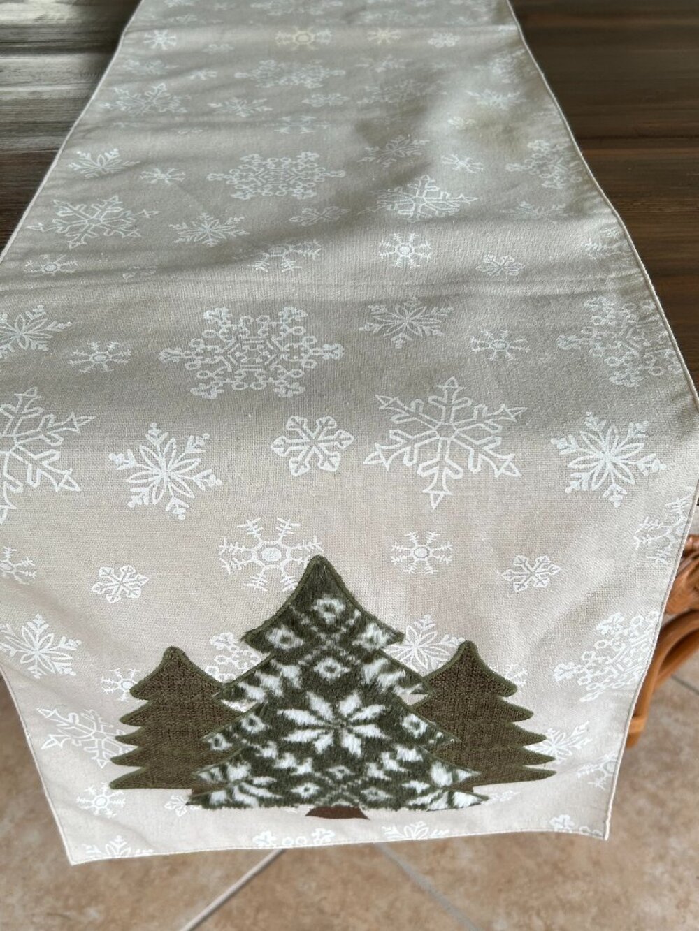 Homespun Style Rustic Evergreen Christmas Table Runner 71" x 13.5"